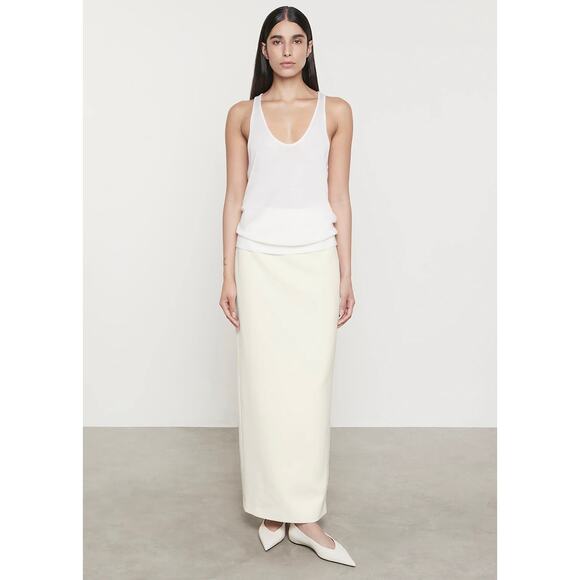 ENZA COSTA Tissue Cashmere Tank Top Womens Medium Undyed Cream Scoop Knit NEW